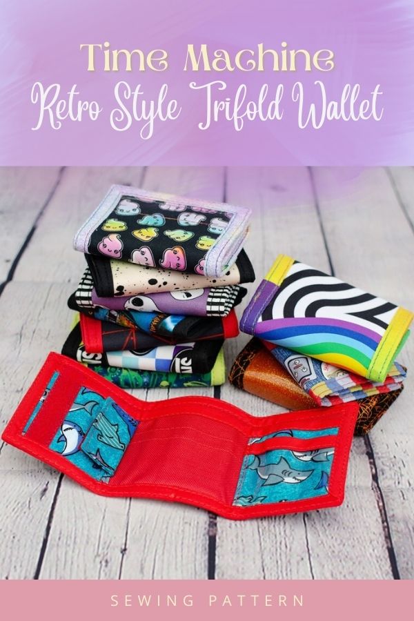 Time Machine Retro Style Trifold Wallet sewing pattern