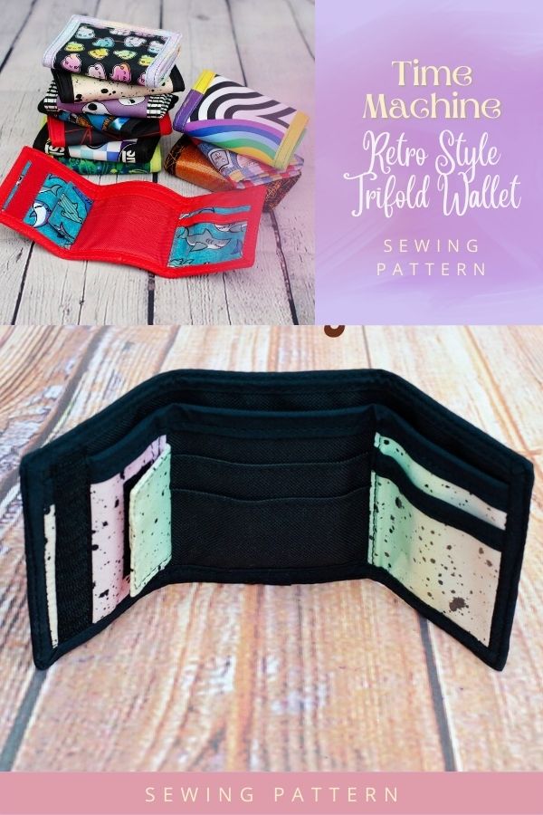 Time Machine Retro Style Trifold Wallet sewing pattern