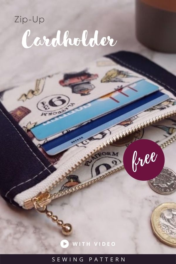 Zip-Up Cardholder sewing pattern (FREE with video)