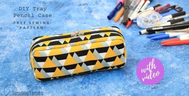 DIY Tray Pencil Case FREE sewing tutorial (with video)
