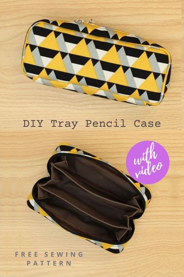 DIY Tray Pencil Case FREE sewing tutorial (with video)