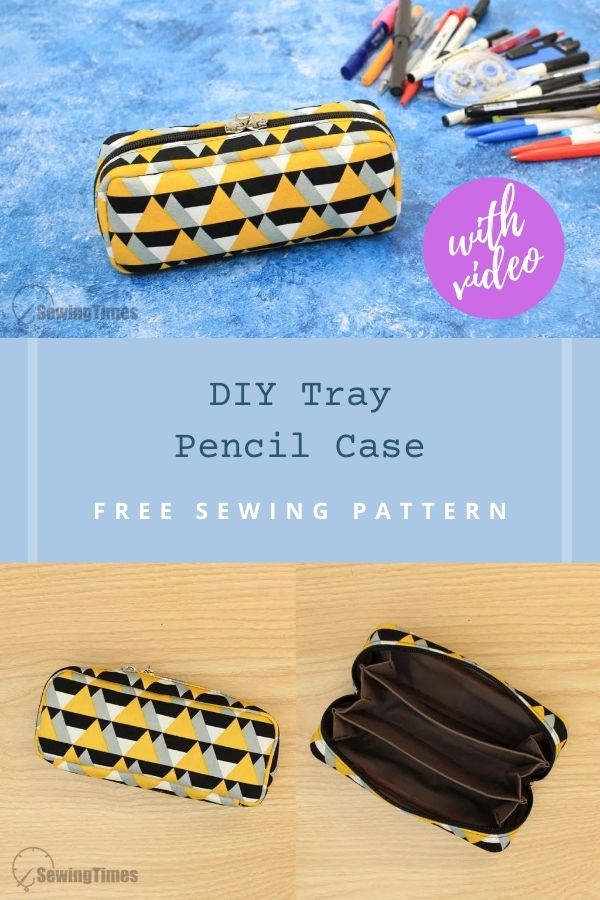 DIY Tray Pencil Case FREE sewing tutorial (with video)