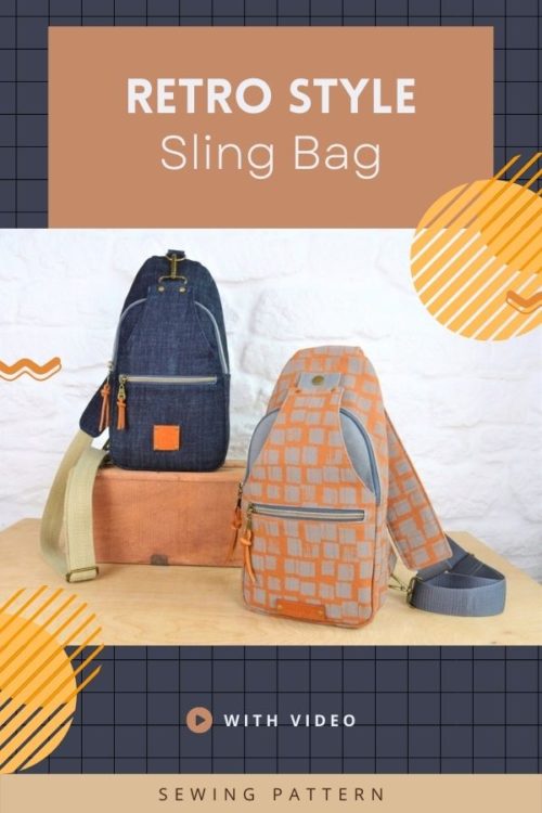 Retro Style Sling Bag Sewing Pattern With Video Sew Modern Bags 9826