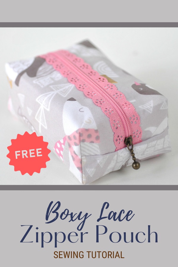 Boxy Lace Zipper Pouch FREE sewing tutorial