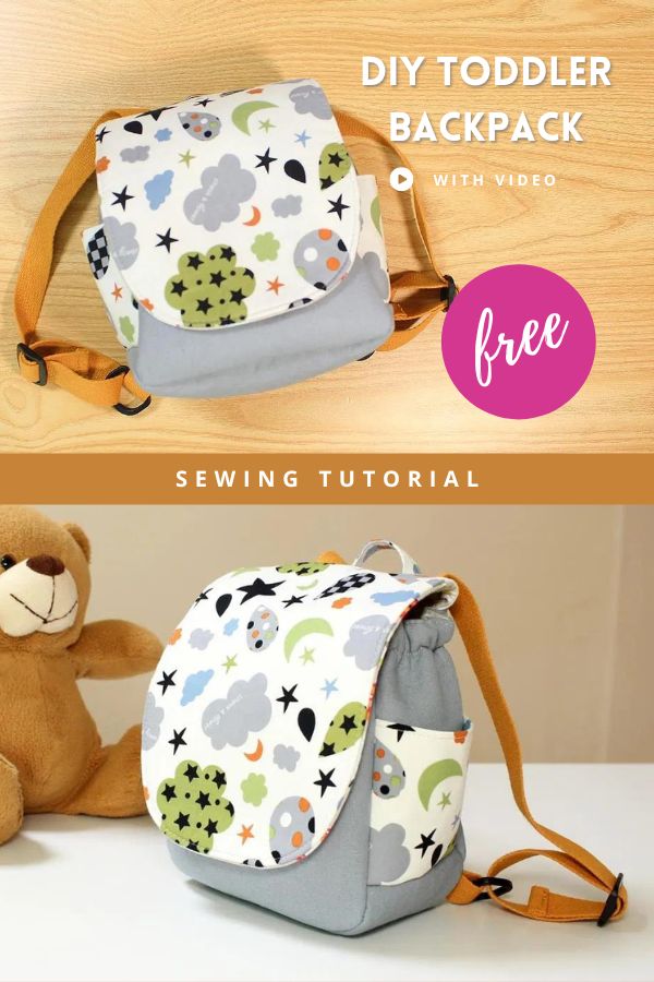 DIY Toddler Backpack FREE sewing tutorial (with video)