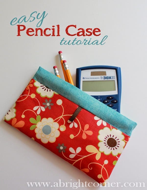 Easy Fusible Fleece Pencil Case FREE sewing tutorial