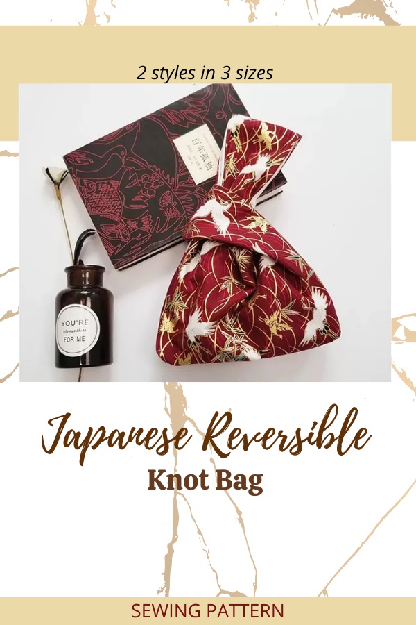 Japanese Reversible Knot Bag sewing pattern (2 styles in 3 sizes)