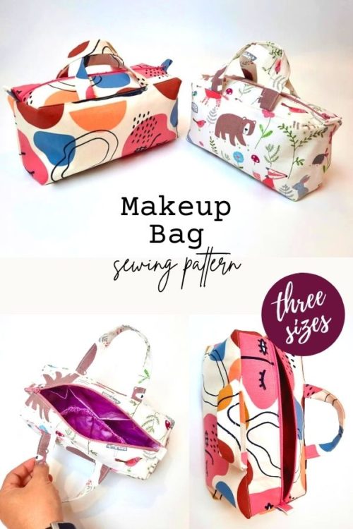 Makeup Bag sewing pattern (3 sizes with video) - Sew Modern Bags