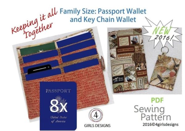Passport Wallet and Key Chain Wallet sewing pattern