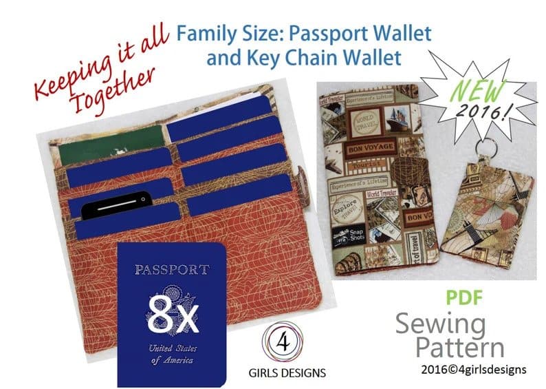 Passport Wallet and Key Chain Wallet Sew Modern Bags