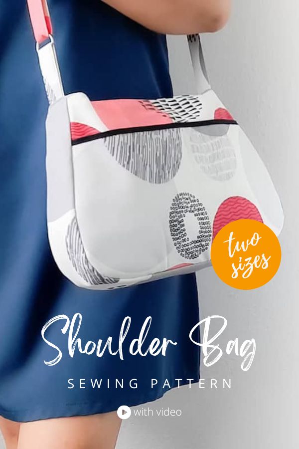 Shoulder Bag sewing pattern (2 sizes with video)