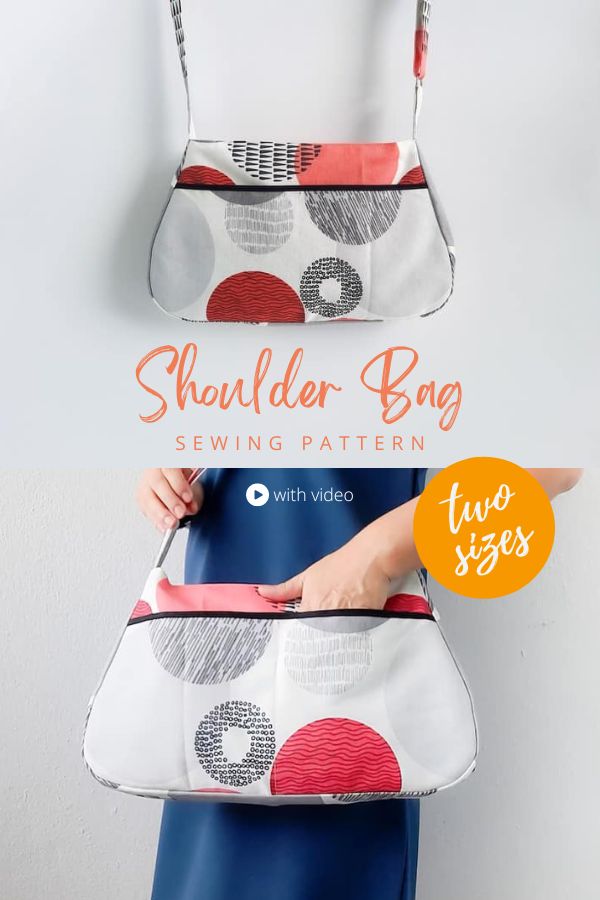 Shoulder Bag sewing pattern (2 sizes with video)