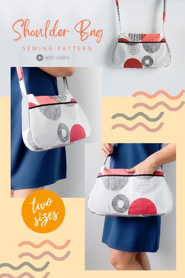 Shoulder Bag sewing pattern (2 sizes with video)