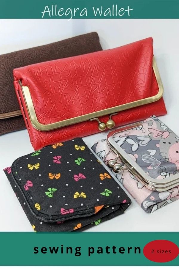 Allegra Wallet sewing pattern (2 sizes plus video)