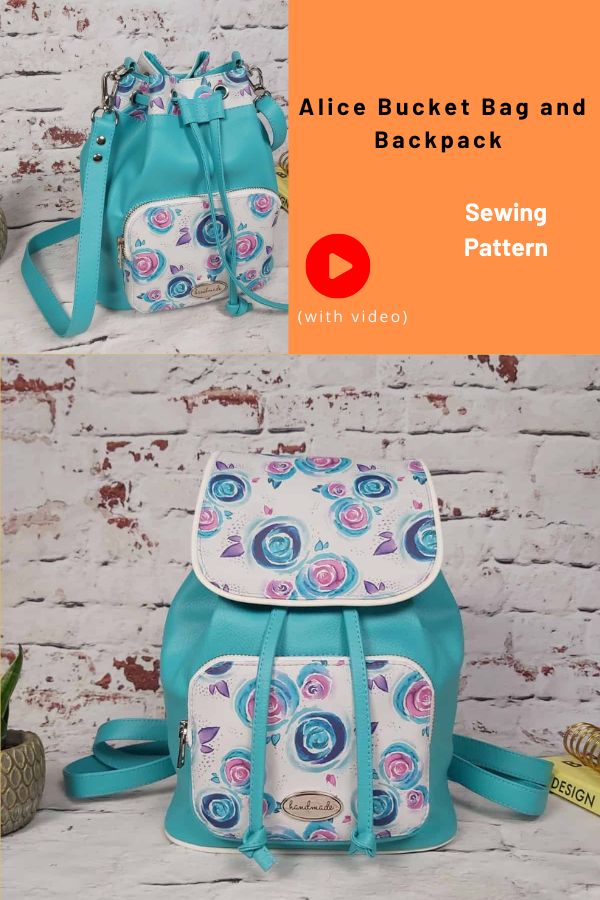 Alice Bucket Bag and Backpack sewing pattern (with video)