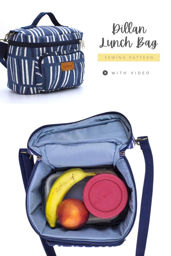 Dillan Lunch Bag sewing pattern (with video) - Sew Modern Bags