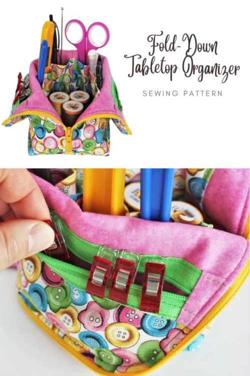 Fold-Down Tabletop Organizer sewing pattern - Sew Modern Bags