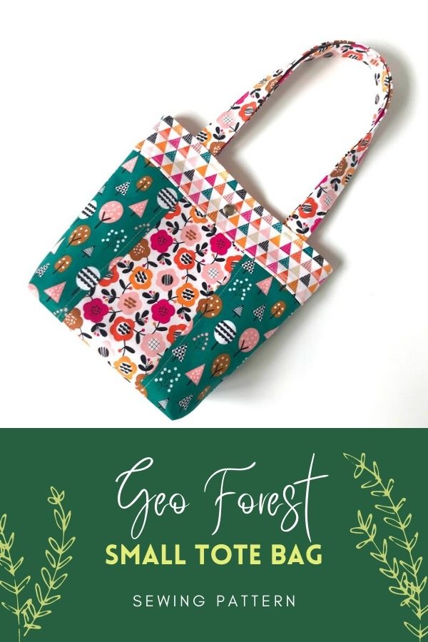 Geo Forest Small Tote Bag sewing pattern