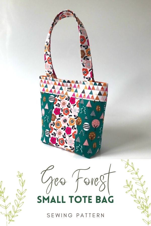 Geo Forest Small Tote Bag sewing pattern