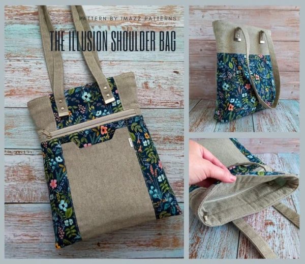 Illusion Shoulder Bag (with videos) sewing pattern
