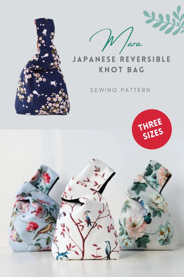 Mara Japanese Reversible Knot Bag sewing pattern (3 sizes)