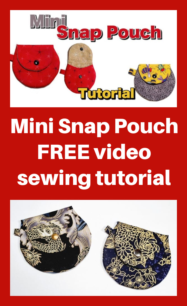 Mini Snap Pouch FREE video sewing tutorial