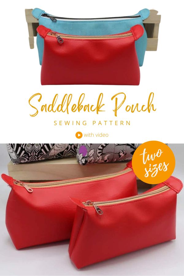 Saddleback Pouch sewing pattern (2 sizes with video)