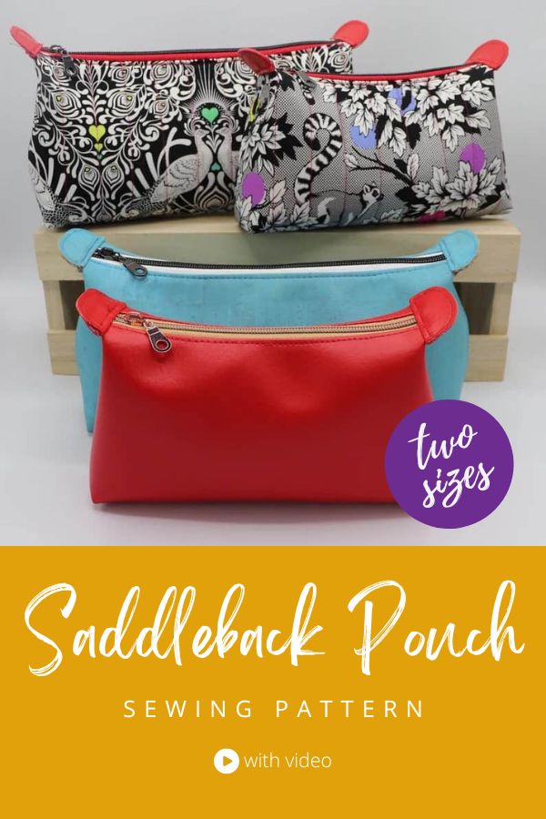 Saddleback Pouch sewing pattern (2 sizes with video)