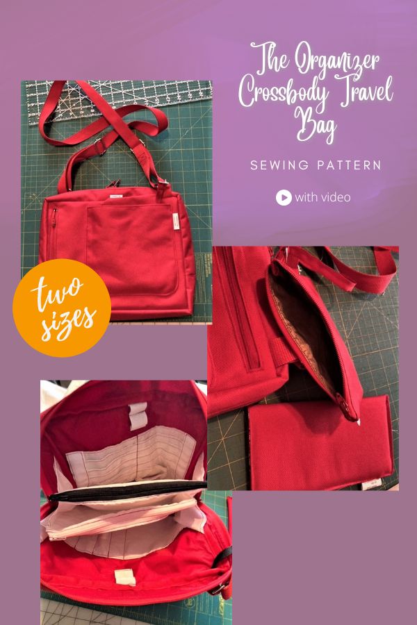 The Organizer Crossbody Travel Bag sewing pattern (2 sizes with video)