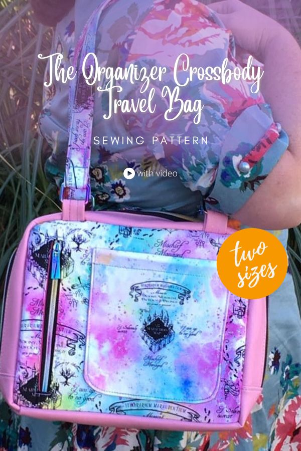 The Organizer Crossbody Travel Bag sewing pattern (2 sizes with video)