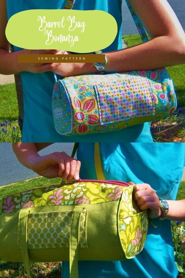 Quilted Barrel Pouch FREE sewing pattern - Sew Modern Bags