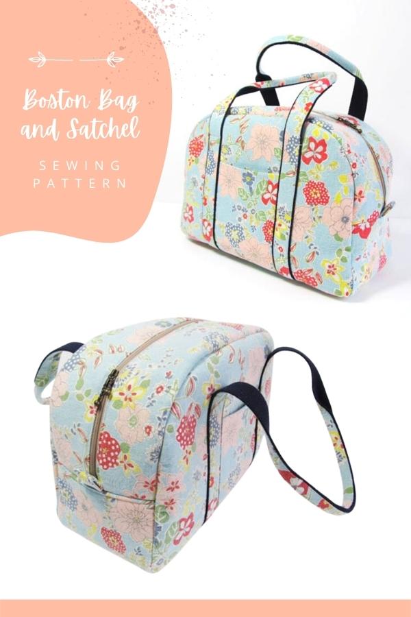 DIY mini boston bag/ make a bag/ free pattern/ sewing tutorial