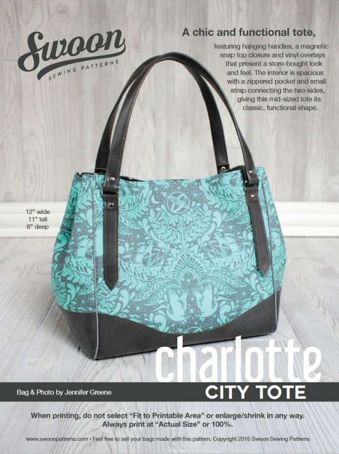 Charlotte City Tote Bag sewing pattern (with video)