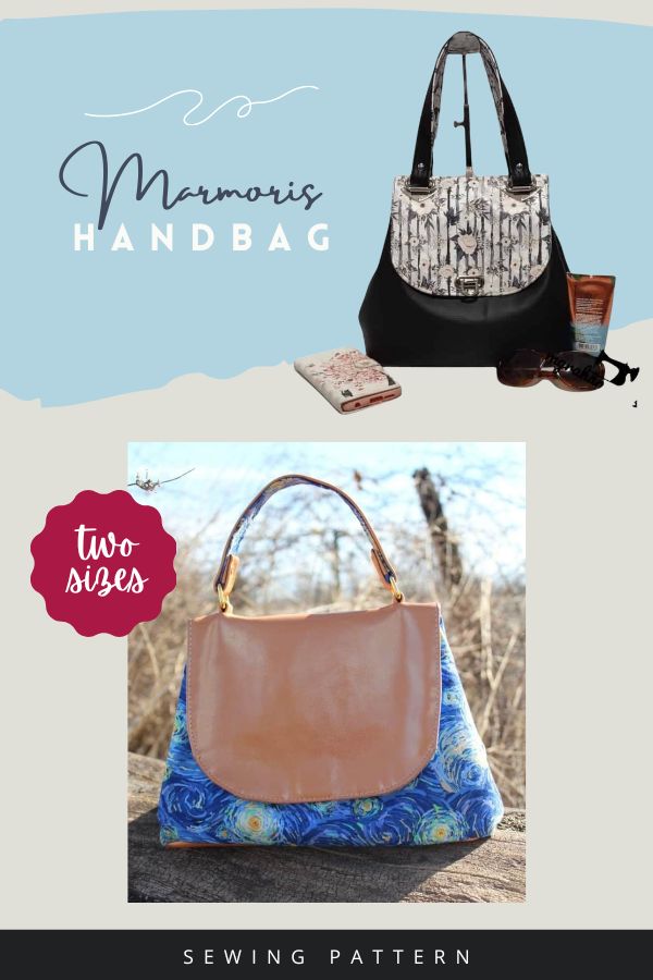 Marmoris Handbag sewing pattern (2 sizes)