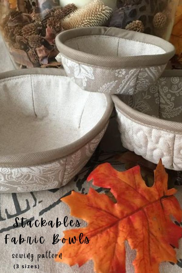 Stackables Fabric Bowls sewing pattern (3 sizes) - Sew Modern Bags