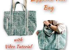 Zippered Tote Bag sewing pattern (with video)