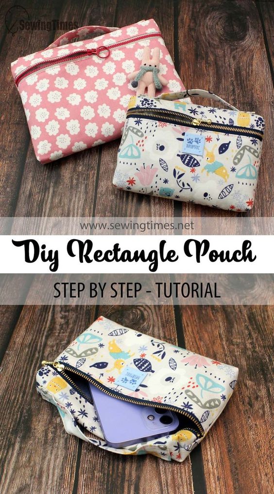 DIY Rectangle Pouch FREE sewing tutorial (2 sizes and video) - Sew ...