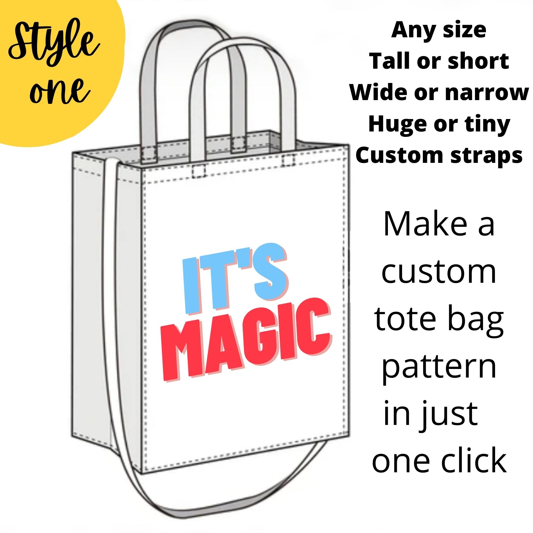 Custom Tote Bag pattern generator (2 styles) - Sew Modern Bags