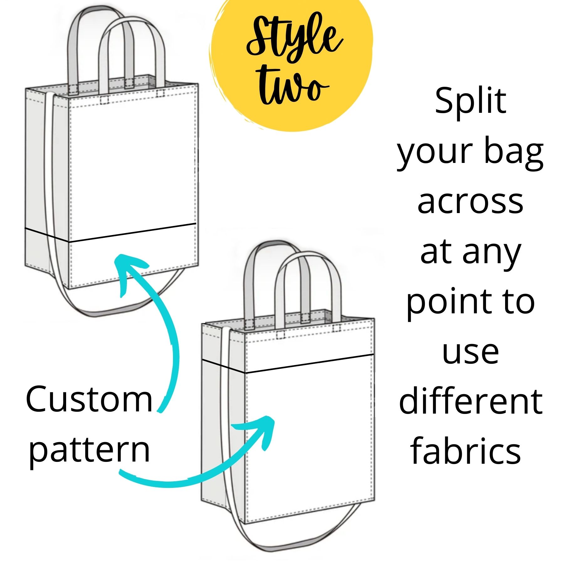 Custom Tote Bag pattern generator (2 styles) - Sew Modern Bags