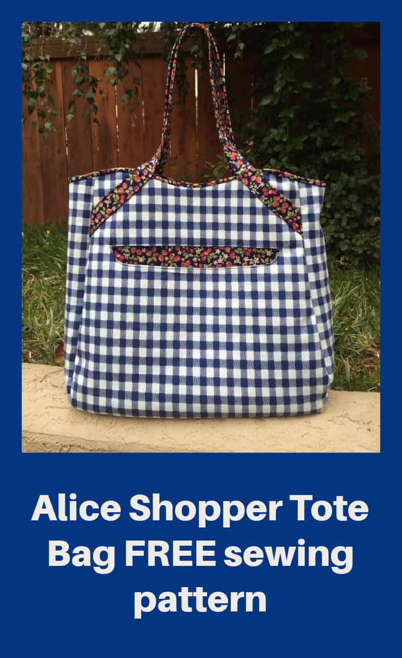 Alice Shopper Tote Bag FREE sewing pattern