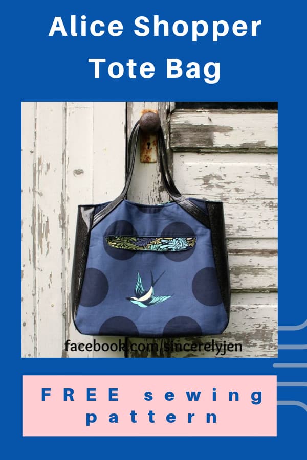 Alice Shopper Tote Bag FREE sewing pattern