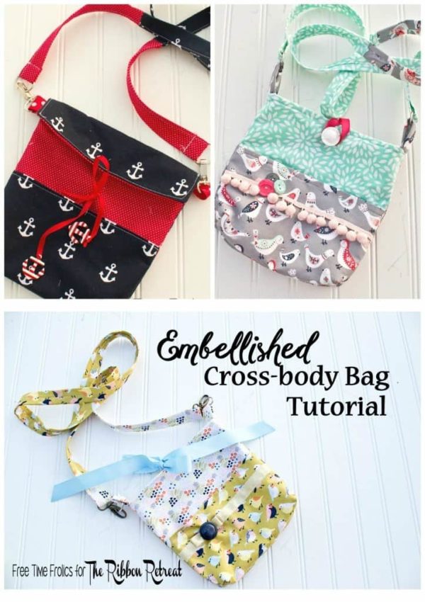 Embellished Crossbody Bag FREE sewing pattern - Sew Modern Bags