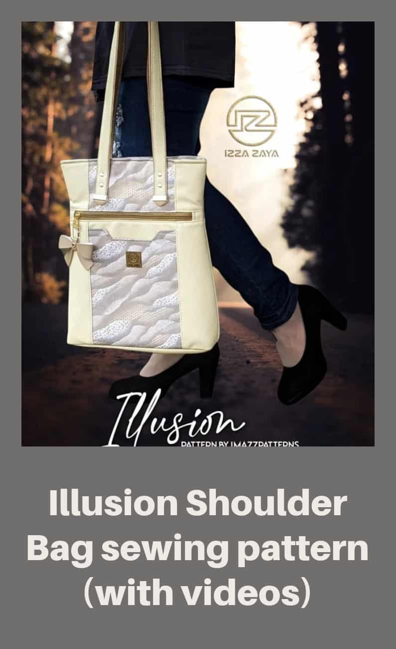 Illusion Shoulder Bag sewing pattern (with videos)
