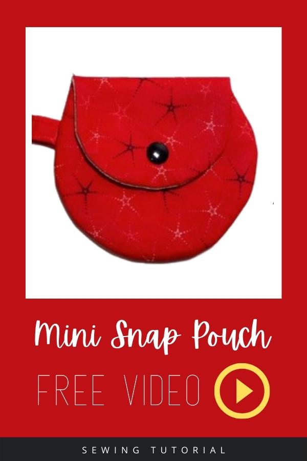 Mini Snap Pouch FREE video sewing tutorial