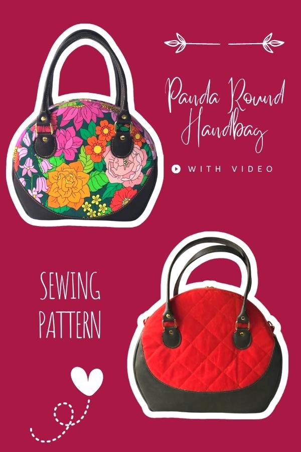 Panda Round Handbag sewing pattern (with video)