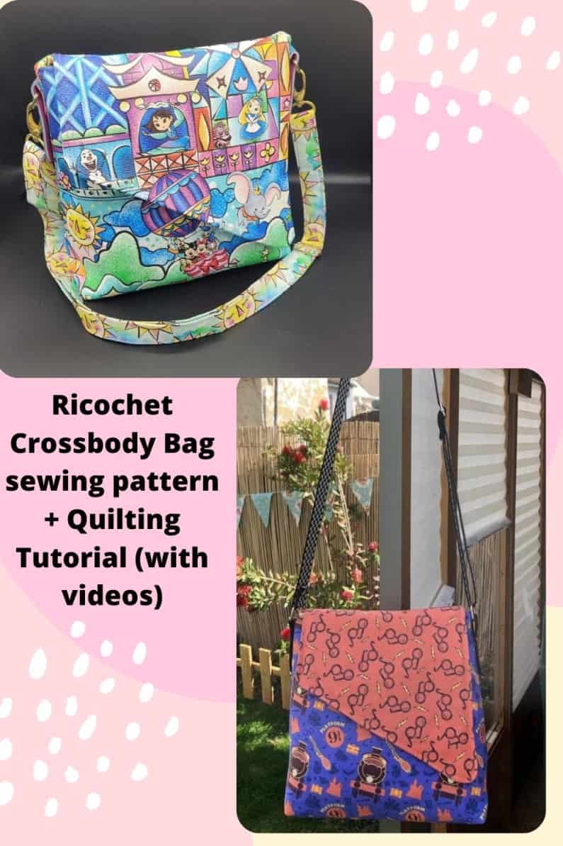 Ricochet Crossbody Bag sewing pattern + Quilting Tutorial (with videos)