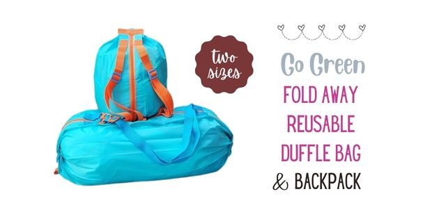 Go Green Fold Away Reusable Duffle Bag and Backpack sewing pattern (2 sizes)