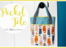 Pocket Tote Library Bag FREE sewing pattern