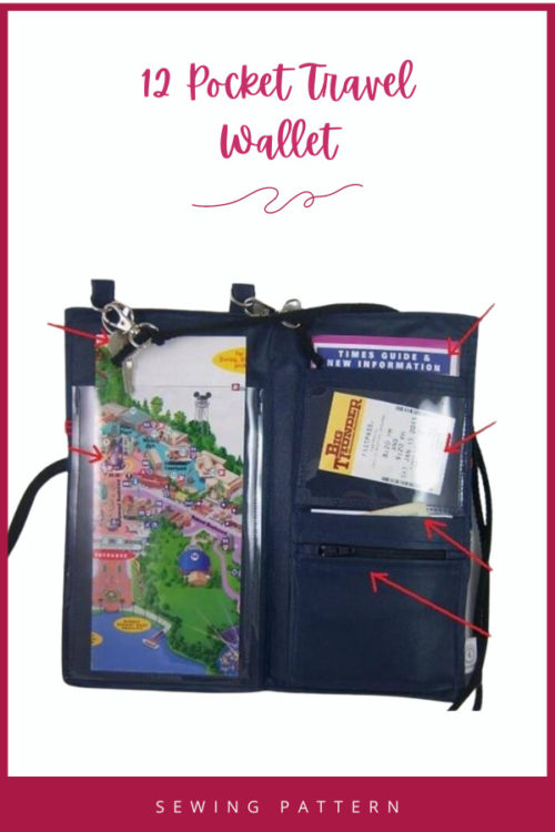 12 Pocket Travel Wallet sewing pattern Sew Modern Bags