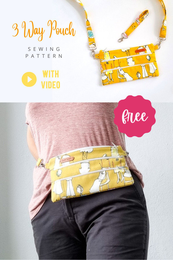 3 Way Pouch FREE sewing pattern (with video)